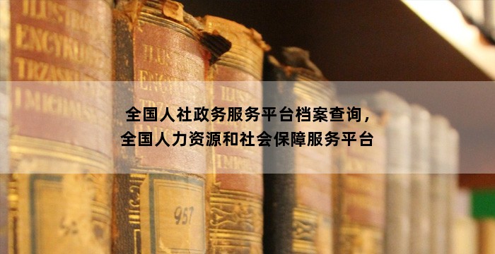全国人社政务服务平台档案查询，全国人力资源和社会保障服务平台