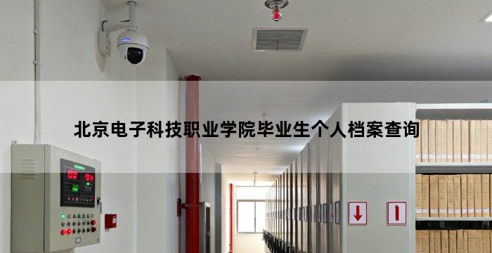 北京电子科技职业学院毕业生个人档案查询