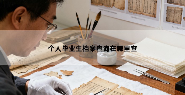 个人毕业生档案查询在哪里查