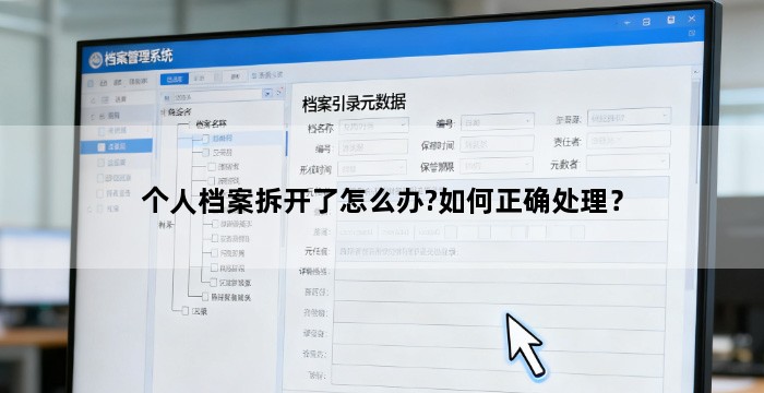 个人档案拆开了怎么办?如何正确处理？