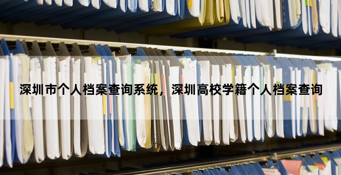 深圳市个人档案查询系统,深圳高校学籍个人档案查询