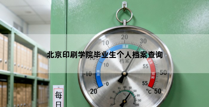 北京印刷学院毕业生个人档案查询
